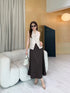 Collar Down Sleeveless Vest With Skirts Sets